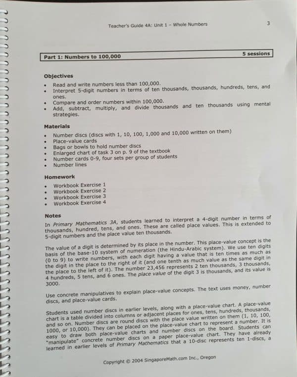 Singapore Math Curriculum Primary Mathematics Review