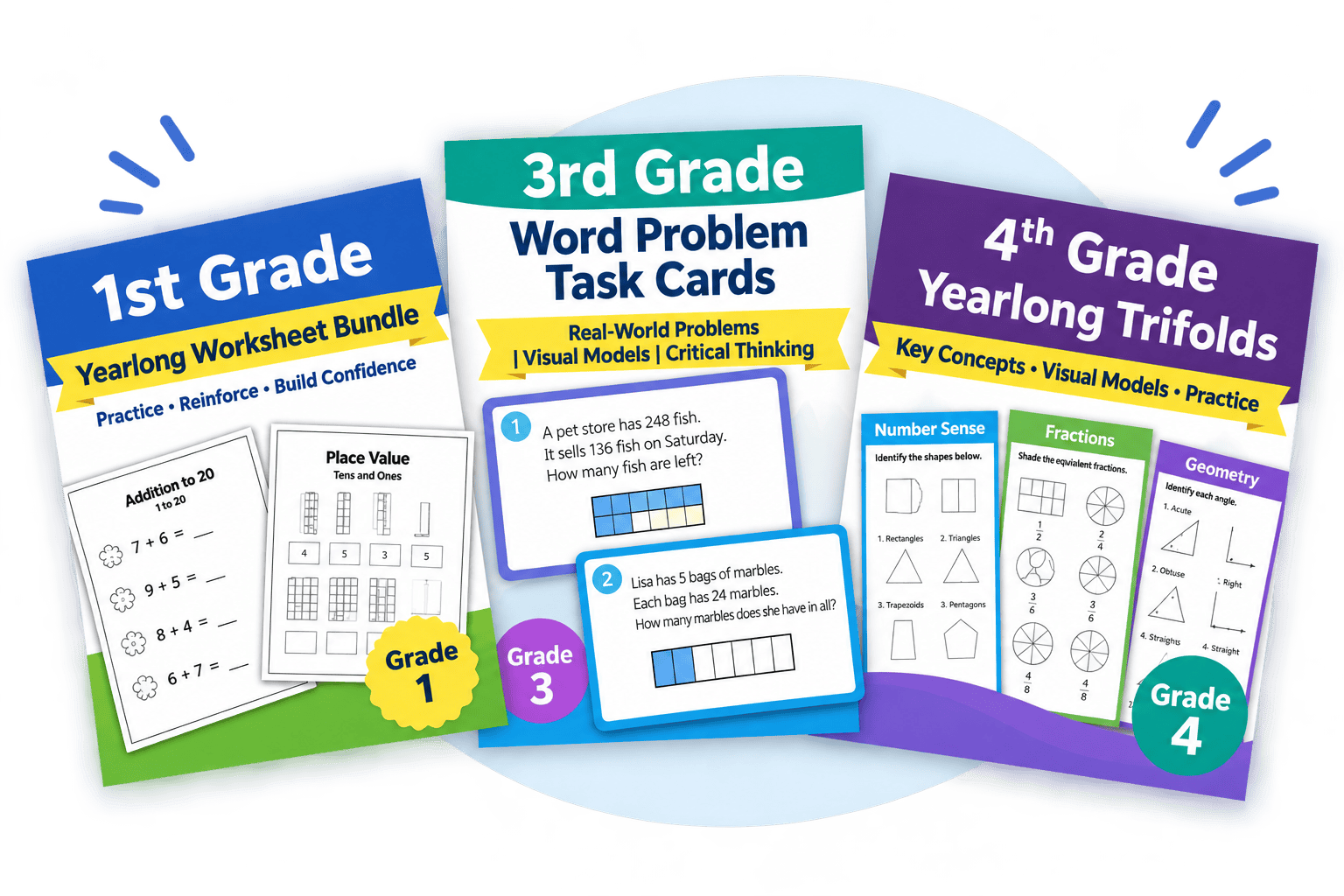 Elementary Math Worksheet Bundle Collection